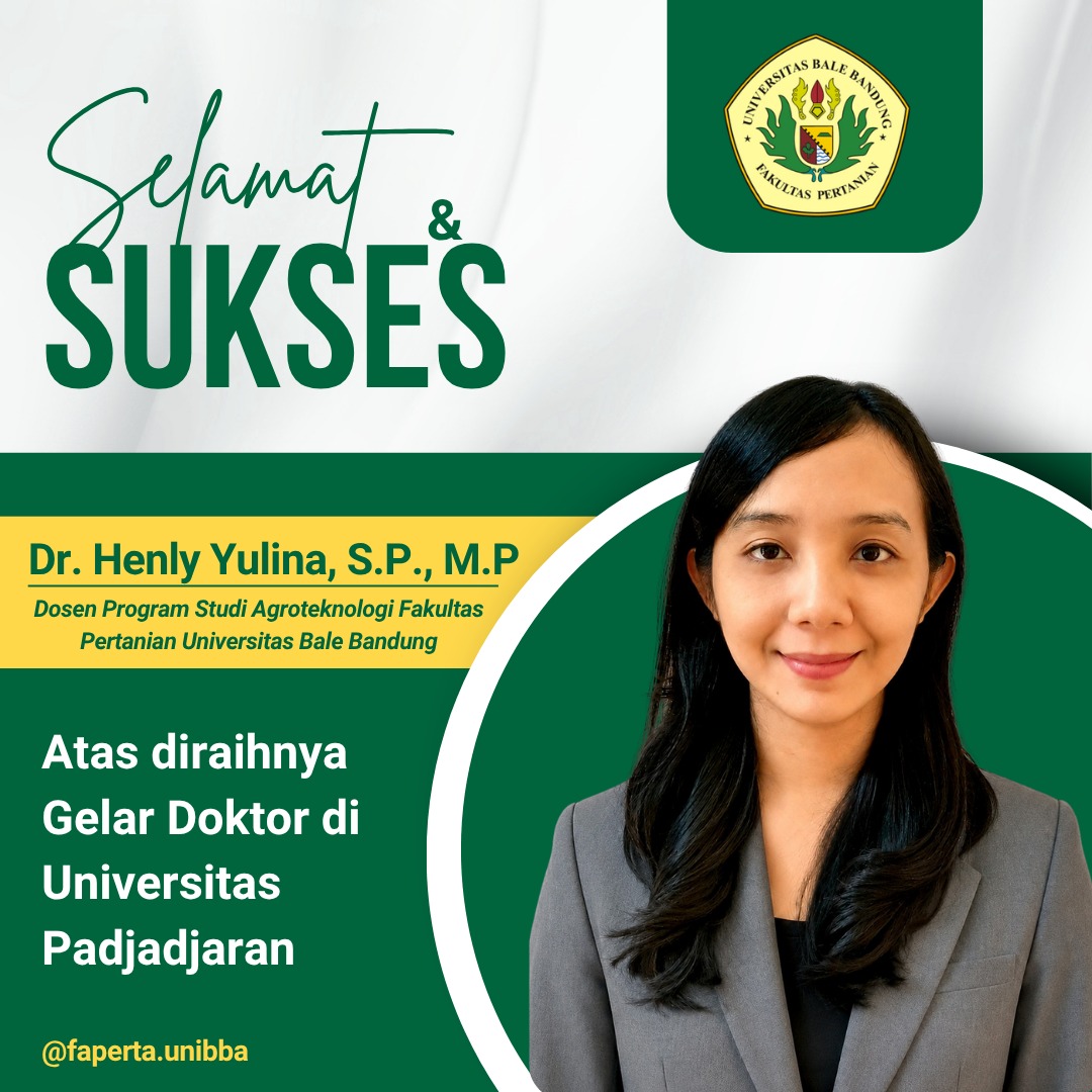 You are currently viewing Selamat atas Diraihnya Gelar Doktor Dosen Program Studi Agroteknologi FAPERTA UNIBBA